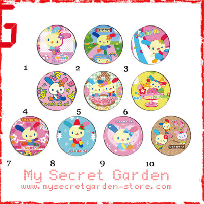 Usahana - Pinback Button Badge Set ( or Hair Ties / 4.4 cm Badge / Magnet / Keychain Set )
